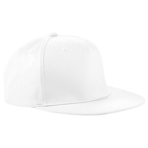 Beechfield Unisex 5 Panel Retro Rapper Cap / White